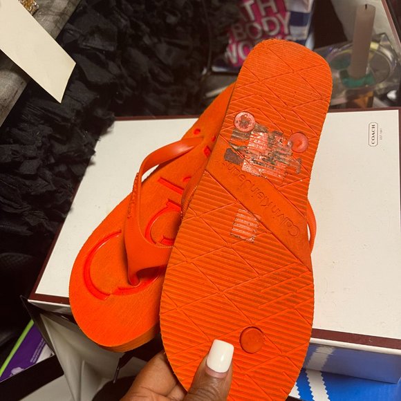 orange CK vintage flip flops - Picture 4 of 4